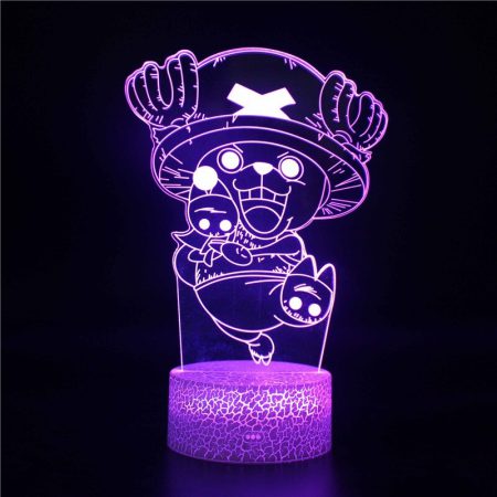 Lampada 3D LED One Piece Rufy, Sanji, Zoro, Chopper – Luce Notturna 7 Colori, Regalo Natale E Compleanno